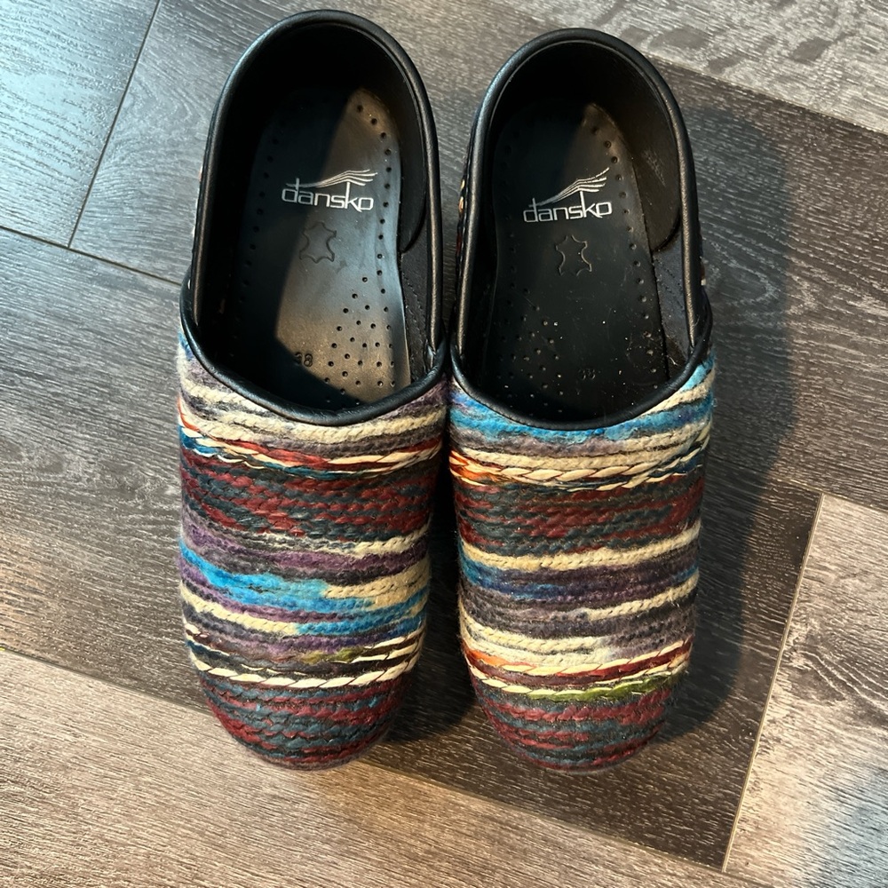 Dansko Striped Multicolor Clogs